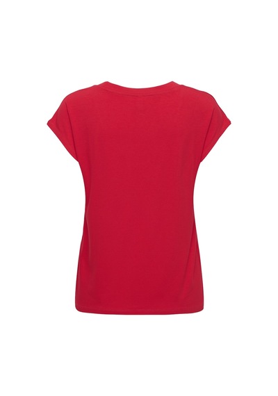 Only Onlrılla S/s V-neck Top Jrs Kadın Kırmızı T-shirt - 15315776