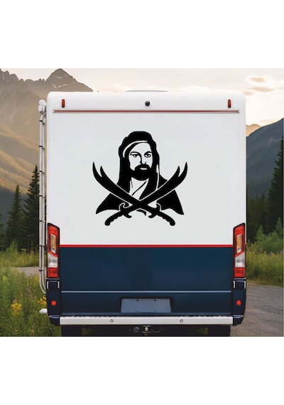 Hz Ali Zülfikar Sticker - Araba Oto Motosiklet Kask Cam Sticker - 00095 60x60 Cm