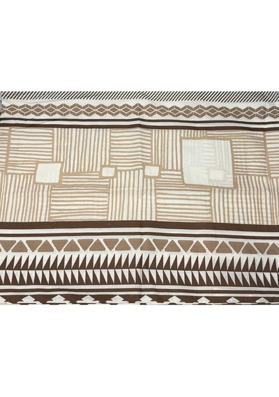 Çift Kişilik Nevresim Takımı %100 Pamuk 200x220 Lastikli Çarşaflı 160x200 Bej - Kahve