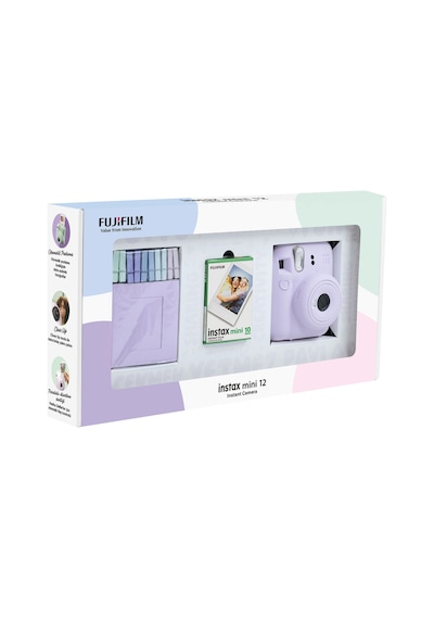 Fujifilm Instax Mini 12 Fotoğraf Makinesi + 10'lu Film + Mandal Lila
