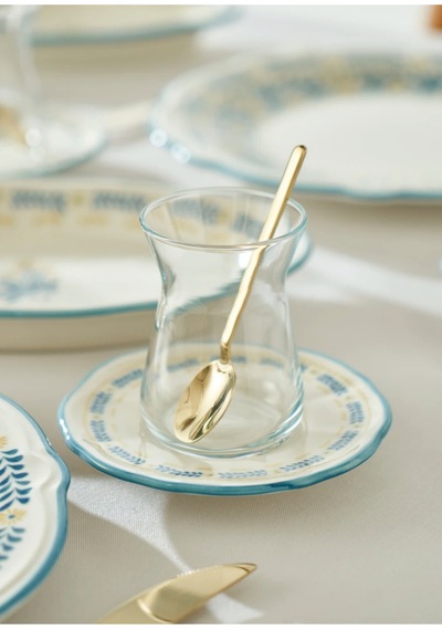 Bella Maison Liana Stoneware 26 Parça 6 Kişilik Kahvaltı Takımı Mavi Mavi