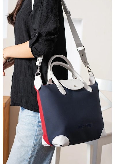 Just Polo Kadın Orijinal Just Polo Büyük Boy Lakost Kumaş Lüks El Ve Omuz Çantası Shopper 27 X 32 Cm Çok Renkli