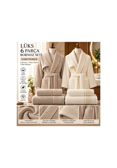 Slc Home 6 Parça Lüx Aile Bornoz Seti % 100 Pamuk Kutulu Şık Desenli İşlemeli Kahverengi - Beyaz - 939937392 Kahverengi - Beyaz Slc Home 6 Parça Lüx Aile Bornoz Seti % 100 Pamuk Kutulu Şık Desenli İşlemeli Kahverengi - Beyaz - 939937392 Kahverengi - Beyaz