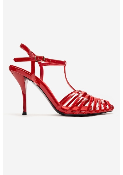 Luvishoes Pasıon Kırmızı Rugan Kadın Topuklu Ayakkabı Kırmızı