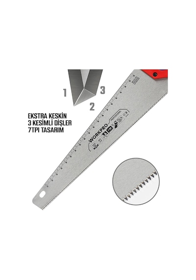 Workpro Wp215007 500mm Sk5 7 Tpı Ağır Hizmet Tipi El Testeresi