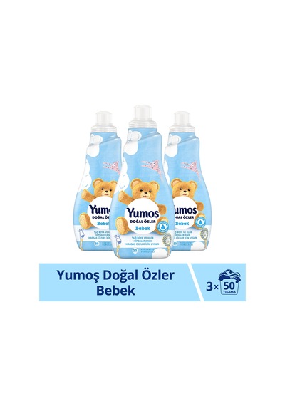 Yumoş Doğal Özler Konsantre Çamaşır Yumuşatıcısı Bebek 1200 Ml 50 Yıkama 3 Adet Diğer