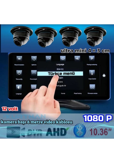 Dvr Dokunmatik Video Müzik 4 Ad 1080p Ahd 150'' Ultra Mini Kamera