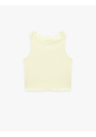 Koton Kolsuz Bisiklet Yaka Bürümcük Kumaş Atlet Sarı 6skg30026ak