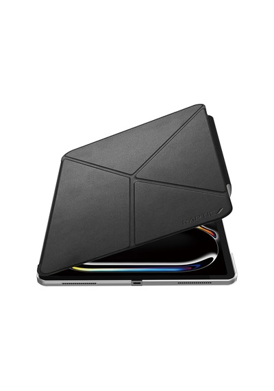Apple Uyumlu iPad  Pro 11 2024 Raptic Airbagli Arkası Şeffaf Katlanabilir Standlı Kılıf Clear Folio Siyah