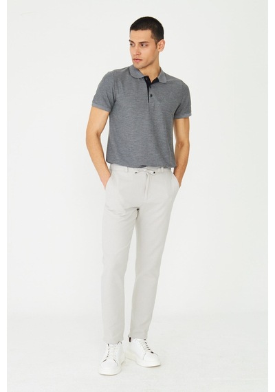 Antrasit Modern Kesim Polo Yaka Erkek T-shirt Antrasit