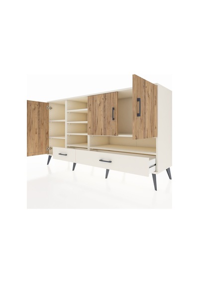Kronos Konsol 8 Raflı 2 Çekmeceli 3 Kapaklı 176x59x99 Aytaşı-çam/aytaşı Atlas Çam/aytası - Aytası