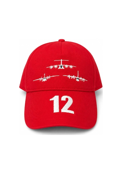 Şapka Kırmızı "12.üs A400m" Kırmız Mavi Beyaz