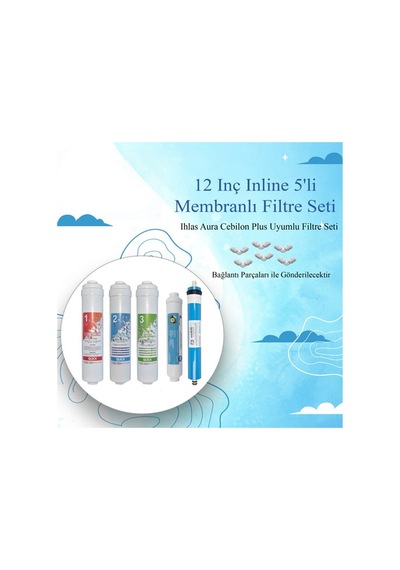 Hsb Uyumlu Su Arıtma Cihazı 12 Inç Inline 5'li Membranlı Filtre Seti 573090039