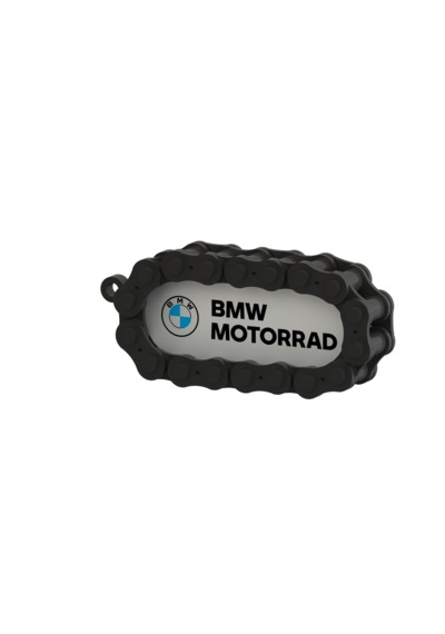 Bmw Logolu Özel Tasarım Zincir Detaylı Motosiklet Anahtarlığı Açık Mavi