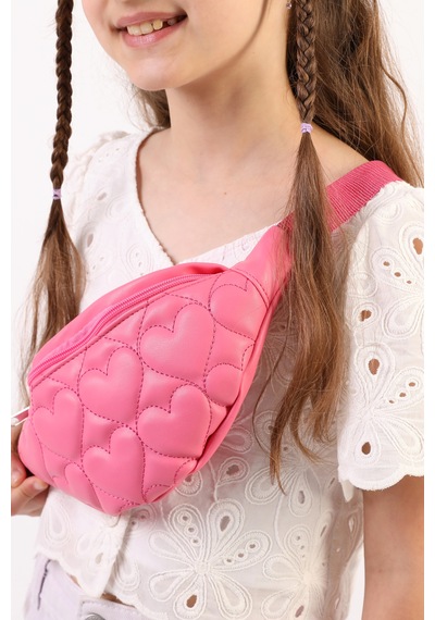 İcone Bag Icone Çocuk Kalp Kapitone Detaylı Bel Çantası Gümüş