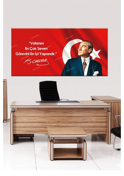 Atatürk Makam Panosu Tablosu Kanvas Tablo Resmi Kurumlar Okullar 145 x 80