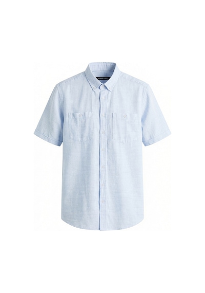 Lcwaıkıkı Classic Mavi Regular Fit Armürlü Erkek Gömlek