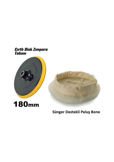 180mm Cırt Taban Peluş Bone Pasta Cila Seti Oto Araç Kaporta Boya N11.195