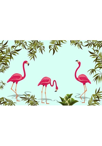 Flamingo Desenli Duvar Kağıdı (397446803)