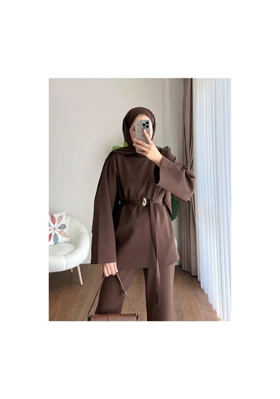 Unika Boutique Kadın Tesettür Scuba Takım Kahverengi