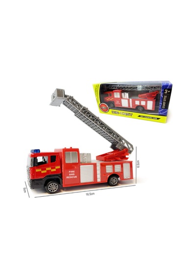 Vardem Die-cast 360 Döner Merdivenli İtfaiye Kamyonu - Metal Alaşım Çek-bırak Oyuncak
