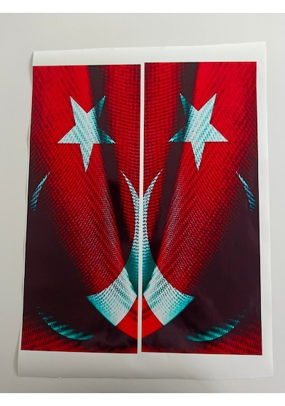 Araç Kapı Direk Kaplama Folyosu Bayrak Desenli Drk27 Sağ Sol Takım 2 Adet - 22x50 Cm