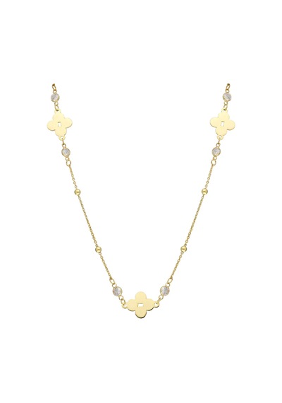 Yonca Zincir Kolye 718947 Gold Gümüş