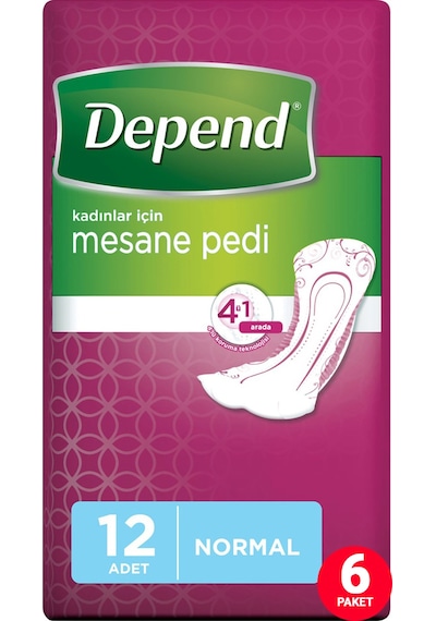 Depend Kadın Mesane Pedi Normal 6 x 12'Li