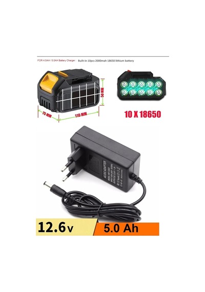 Şarjlı Matkap Için Şarj Adaptörü 12 Volt 14v 18v 20v 48v 58v Li-on Pil Şarj 5.0 Mh Üniversal
