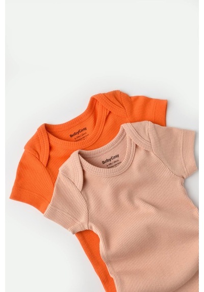Rebebe Babycosy Modal 2 Li Kısa Kollu Bebek Badi - Bebek Body - Csym1121 (544646200) Turuncu