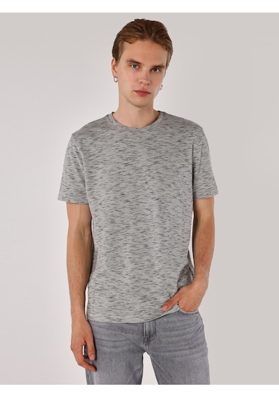 Colin's Colins Regular Fit Bisiklet Yaka Basic Antrasit Erkek Kısa Kol Tişört 001