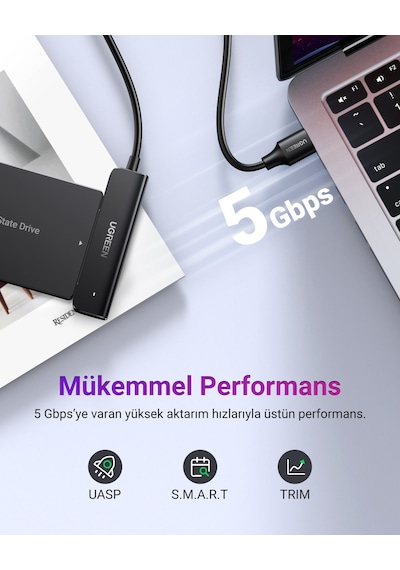 Ugreen Usb-a 3.0 To 2.5-ınch Sata Dönüştürücü Adaptör, 70609