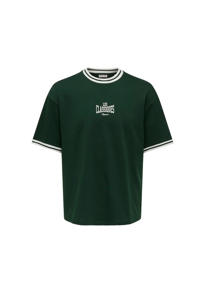 Only & Sons Classiques Caspian Erkek Yeşil Tişört 22037720-pgrv