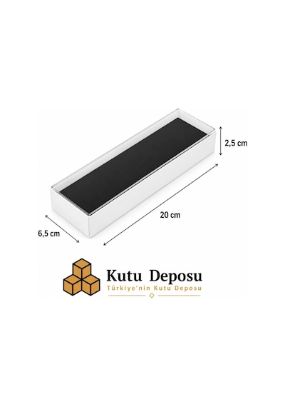 6,5x20x2,5 Cm Asetat Kapaklı Tespih Ve Takı Kutusu-beyaz Demonte 50 Adet