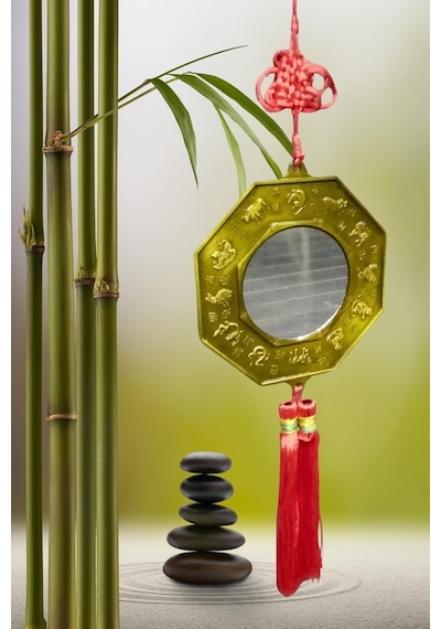 Çin Feng Shui Bagua Ayna 12x40 Cm