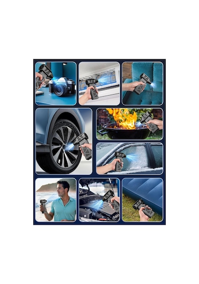 Robeve Süper Güçlü Üfleyici Şarjlı Fan Turbo Fan 130000 Rpm Güçlü Fan Vantilatör Üfleyici Süper Turbo Fan Yüksek Hızlı Fırçasız Motor Mini Jet Üfleyici Siyah