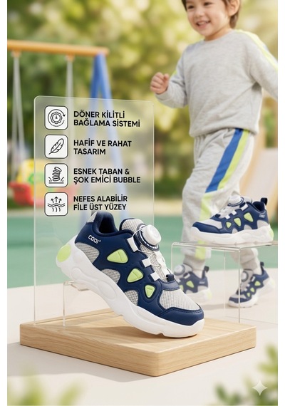 Cool Kids Erkek Çocuğu Yazlık Mavi Işıklı Mekanizma Bağcıklı Ortopedik Tabanlı Spor Ayakkabısı Ekstra Hafif Cool Kids Erkek Çocuğu Yazlık Mavi Işıklı Mekanizma Bağcıklı Ortopedik Tabanlı Spor Ayakkabısı Ekstra Hafif