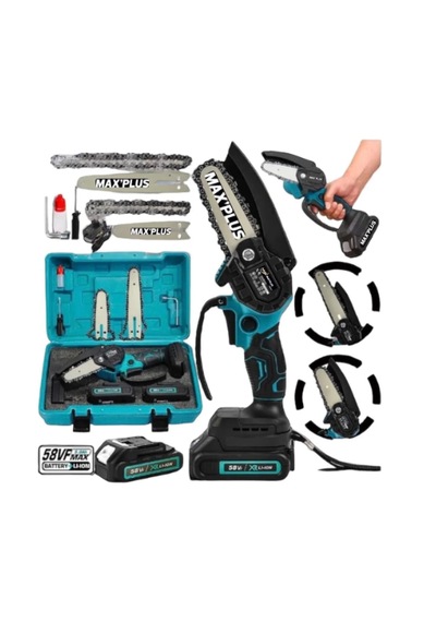 Maxplus Akülü Budama Testeresi 58vf Mini Zincirli Testere Çantalı Set