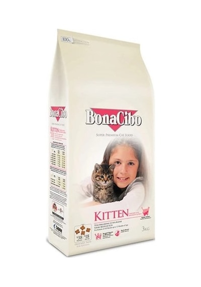 Bonacibo Kitten Tavuklu Hamsi ve Pirinç Eşliğinde Yavru Kedi Maması 1500 G