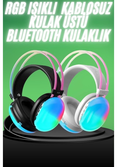Yeni - 706 - Nesil Kulak Üstü Kablosuz Uzun Ömürlü Rgb Işıklı - Csmo-tex - Bluetooth Kulaklık