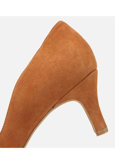 Hotiç Kadın Süet Deri Taba Kısa Topuklu Stiletto 01ayh321890a340 01ayh321890a340