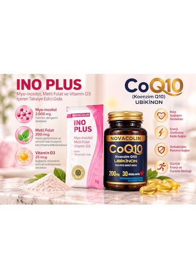 Ino Plus Miyo-inositol Metil Folat D3 30 Saşe + Coq10 30 Kapsül