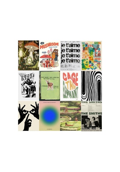 A5 Greenish Indie Rock Fairycore Poster Duvar Kağıdı Seti Yeşil Estetik Duvar Kolajı Afiş Seti
