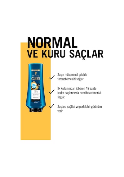 Gliss Aqua Revive Nemlendirici Saç Kremi 3 x 360 ML