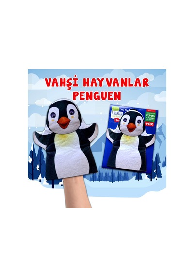 Tox Penguen Vahşi Hayvanlar Keçe El Kukla T122 . Eğitici Oyuncak