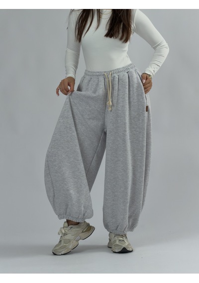 Cocopelli Gri Oversize Kadın Baggy Pantolon Coc3430