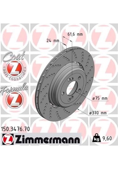 Zimmermann Arka Fren Diski Sağ Bmw M5 E60 M6 E64 Zımmermann 150.3476.70 34112282808