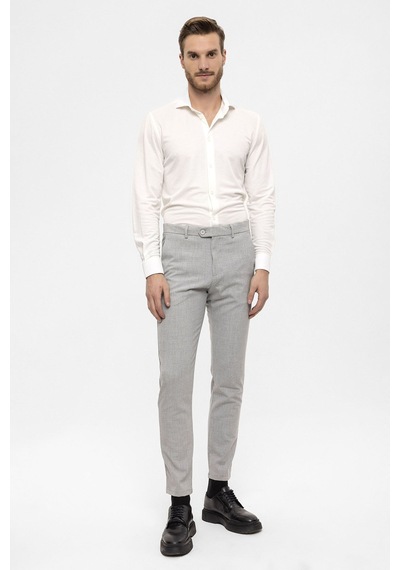 Antioch Erkek Aksesuar Detaylı Slim Fit Pantolon Açık Gri