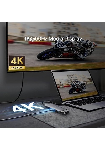 Uh9120c, 4k 60hz Hdmı, Gigabit Rj45 Port, 100w Hızlı Şarj, Sd Ve Microsd Kart Yuvası, 5gbps Data Transfer Hızı, 9'u Bir Arada Usb-c Hub