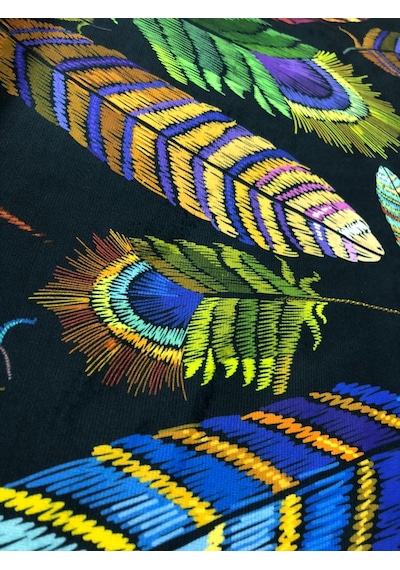 Enesar Home Kuş Tüyü Desen Dijital Baski Döşemelik Kumaş 100 x 140 cm